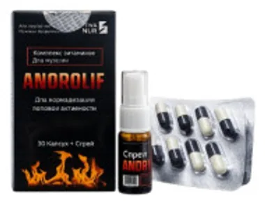Androlif — erkaklar faolligi uchun kompleks, 30 ta kapsula + sprey
