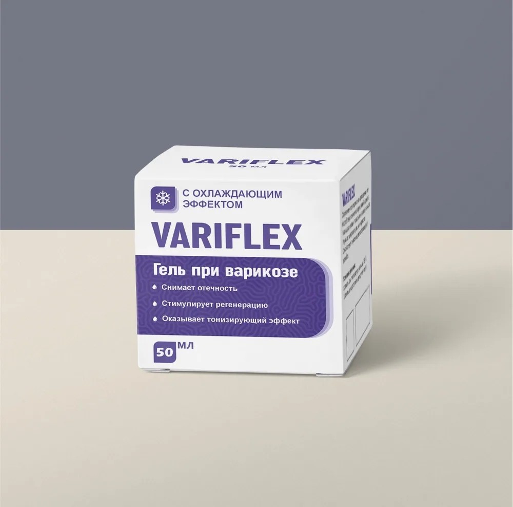 Variflex — охлаждающий гель для вен и тяжести в ногах, 50 мл
